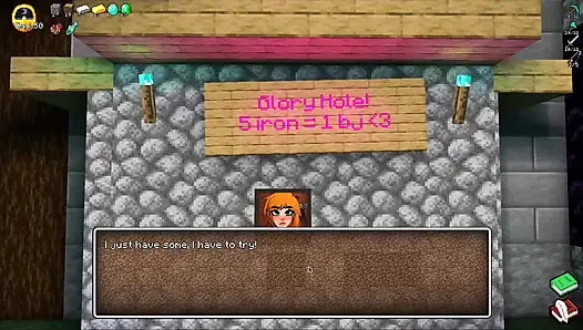 Alex lutscht steve durch ein gloryhole! Schlampiger blowjob, hornycraft, minecraft-parodie