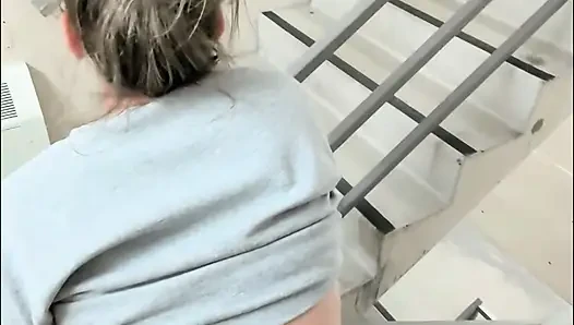 Hotel Elevator and Hallway Sex with Slutty Wife
