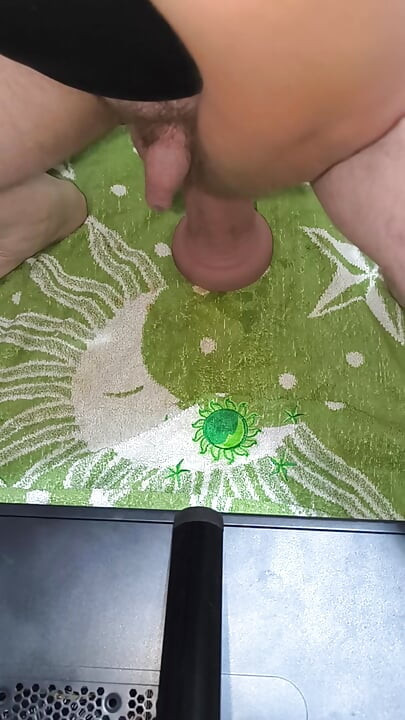 Fucking myself with a new dildo to gay porn sounds.
