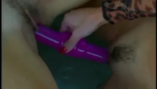 Vintage lesbians pussy licking dildo penetrated the swimming pool