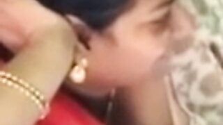 Tamil aunty hot boobs cleavage in train