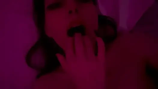 Real Couple Intimate Moment Under Red Lights
