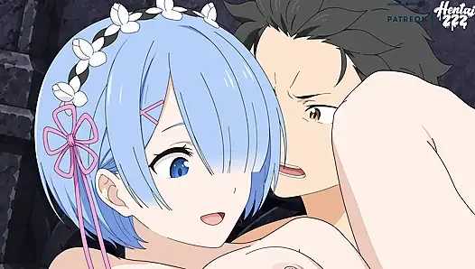 Rem получает кримпай в киску От Subaru без цензуры ReZero Хентай