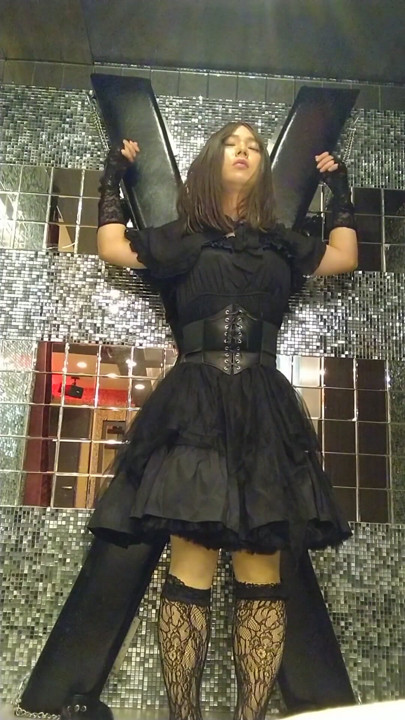 Japanese crossdresses masturbate wearing dress | Clip 1