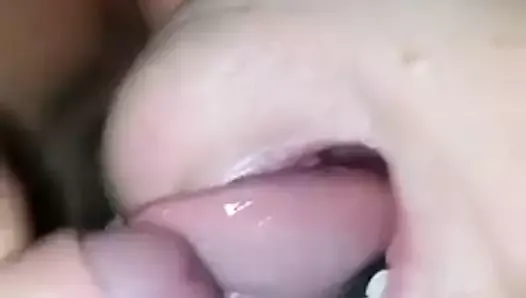 Milf cum in mouth close up