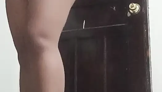 My aunty naked, changing clothes in her room.