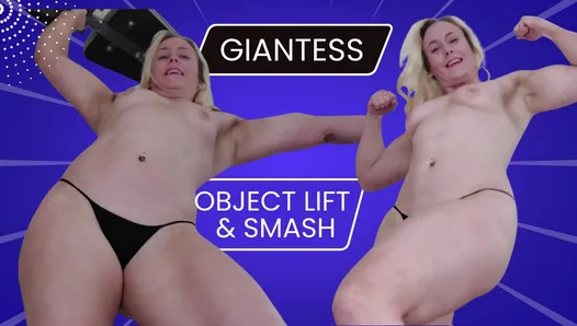 Giantess object lift and smash muscle milf