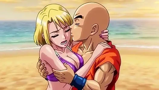 Android 18 & krillin beach house passion - romantischer anime 3D