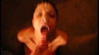 Video of ghetto slut getting plastered with cum