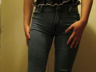Blå boot cut jeans