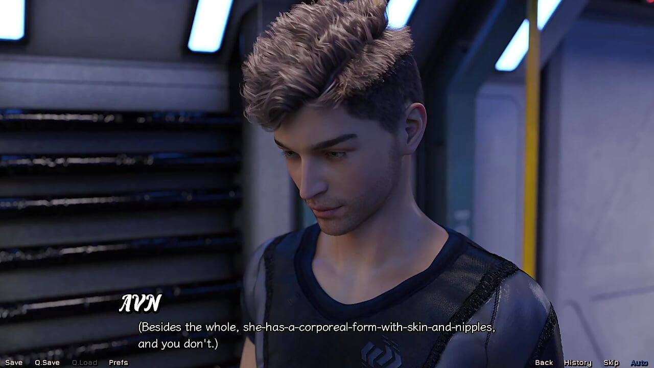 Gestrand in de ruimte - plannen om hete blauwharige milf te neuken