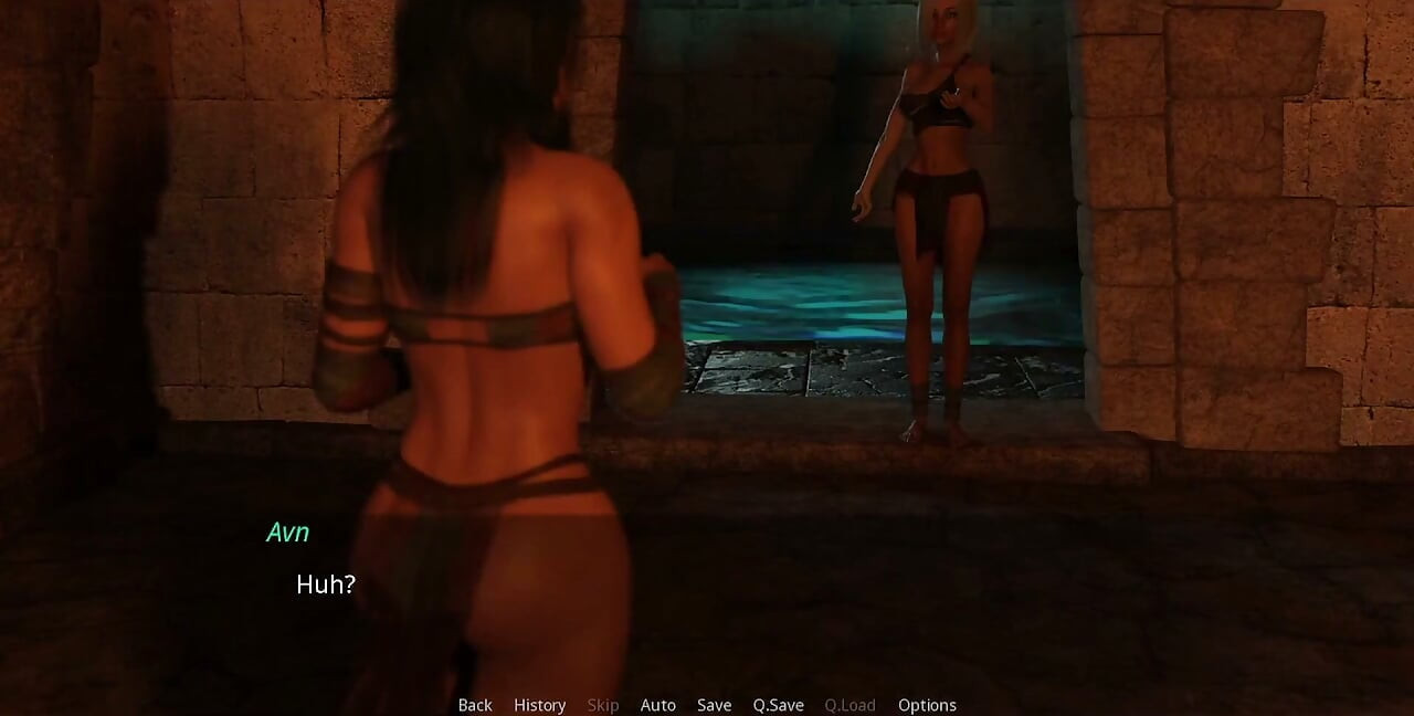 The Lust City - chica rubia en la naturaleza con su madrastra de grandes tetas