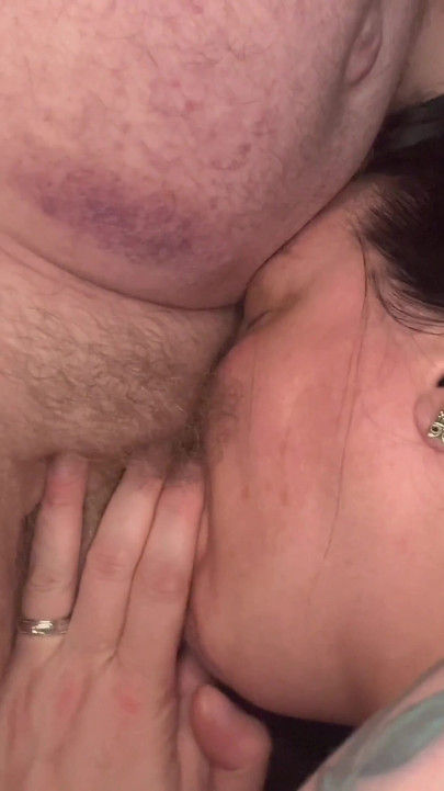 Captivating moment from "Amateur wife blowjob face fuck with cumshot on big natural tits"