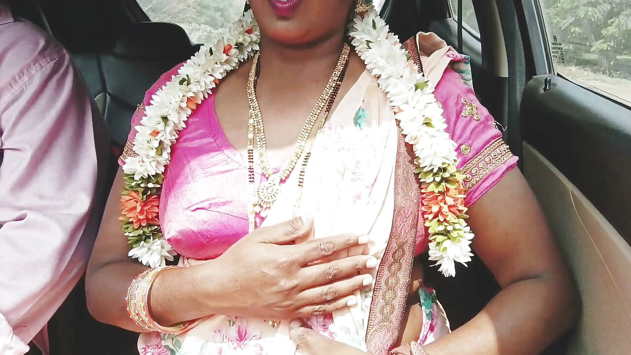 Indian Car Sex Telugu Saree Housewife Car Journey for Fucking with Husbend's Friend. Telugu Dirty Talks.