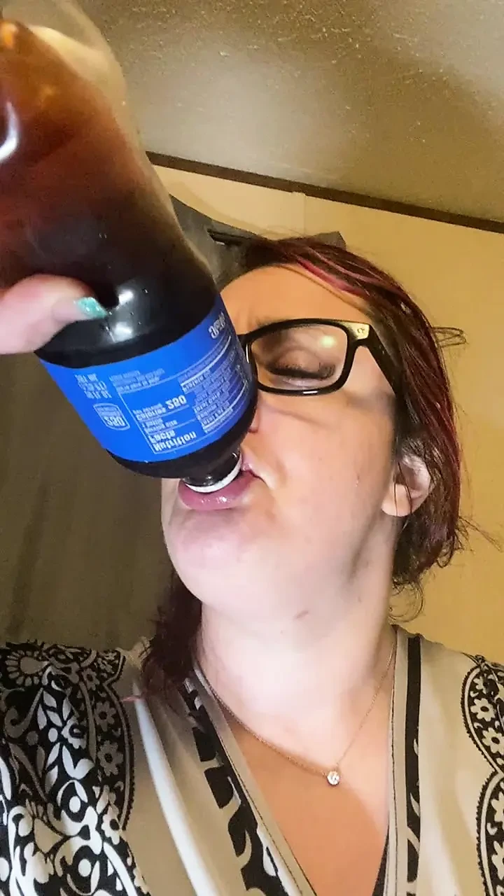 Chugging a Cola - Sexy Sequel with Close Ups! Lots of Sounds! Second Episode