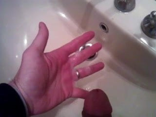 quick cum in bathroom