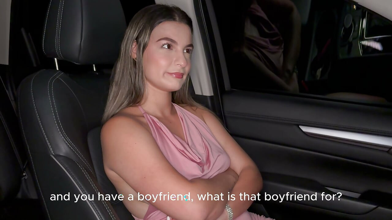 Blonde Stepdaughter Seduces Small Cock Uber Driver to Fuck in the Car!