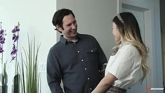 Teen Asian Schoolgirl Lulu Chu Sucks It Good