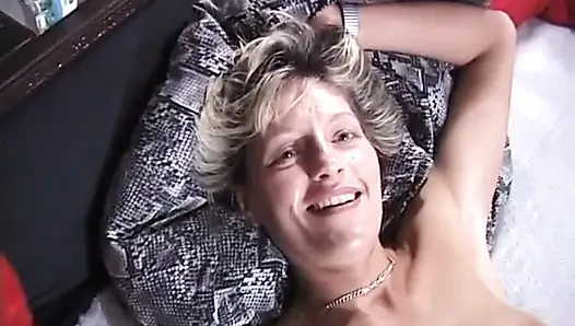 Horny MILF finger fucks her cunt and licks her fingers