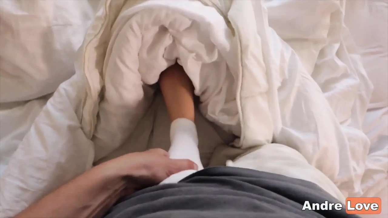 // Foot Fetish // Andre Love in White Socks Jerking off Her Lover’s Cock