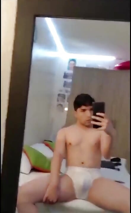 Runkar av och cum mirror