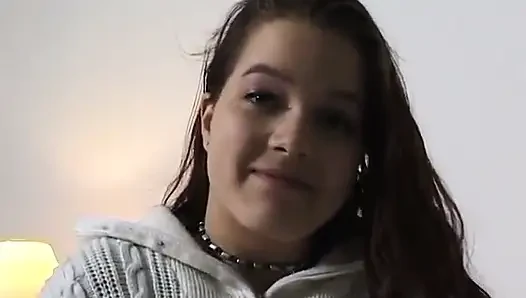 Brunette amateur slut in solo action