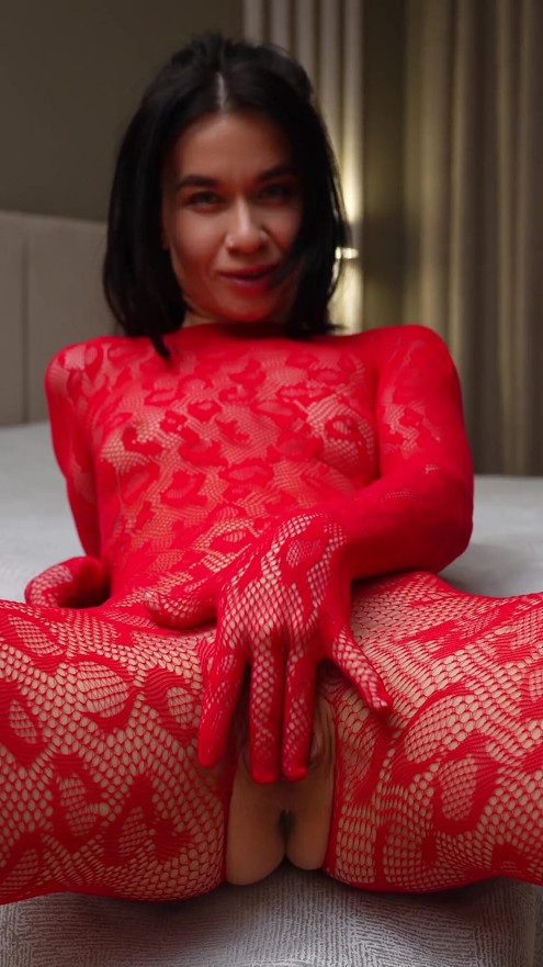 I Love This Fishnet Bodysuit so Much That When I Put It on, I Can't Help but Touch My Pussy.