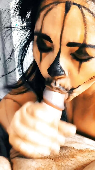 Possessed hot neighbor makes the best blowjob with cum in her mouth and swallows it all. ASMR Moaning and swallowing cum