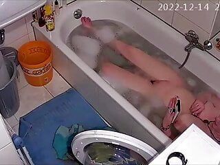 Caught taking a bath (no sound)