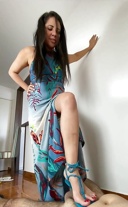 Cock Crush 7 - Goddess Kiffa in Sexy Blue Schutz Sandals 7