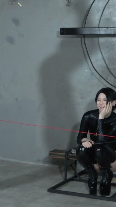 Two slaves compete by pulling opposite ends of the string by their nipples or dicks | Clip 1