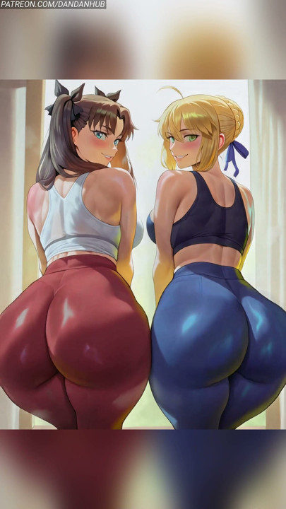 Saber & Rin Tohsaka Tight Leggings Workout Bounce - Fate