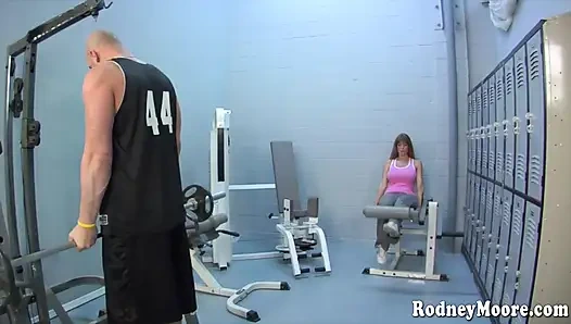 Hot old MILF with huge tits slurps on big dong