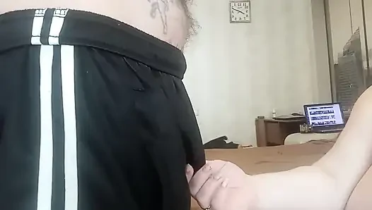 Tiefer blowjob von bBW-milf und sperma auf titten