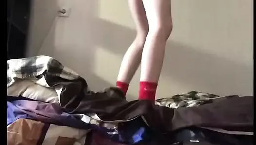 cute white panties on a small ass and red socks