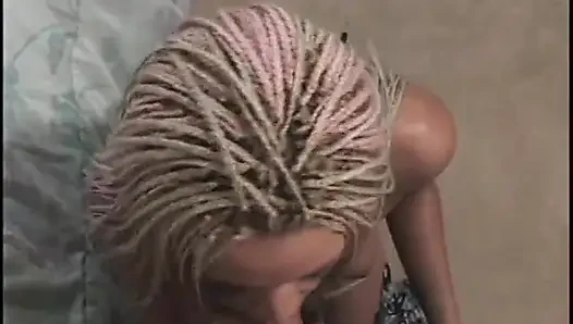 Lusty blonde sucks a throbbing cock