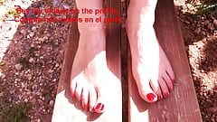 She shows her feet after trekking. anal sex Blow job