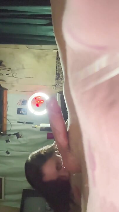 Drooling Blowjob From a Neighbor's Tattooed Bitch While Her Husband Is at Work