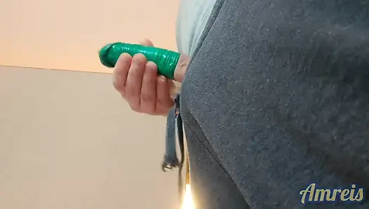 Aggressive orgasm and filling the condom with your sperm.