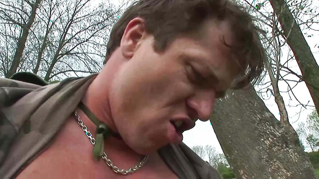 Hot babe gets her pussy pumped and smashed by huge cock outdoor