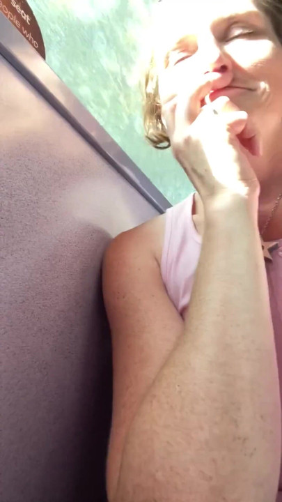 Commando in a miniskirt gives easy pussy access on the bus, and makes my fingers smell amazing! | Clip 2