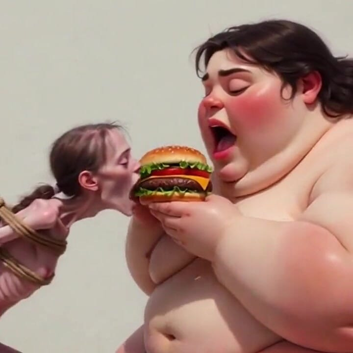 Intense Feeding Session - SSBBW Humiliates and Fattens Thin Girl