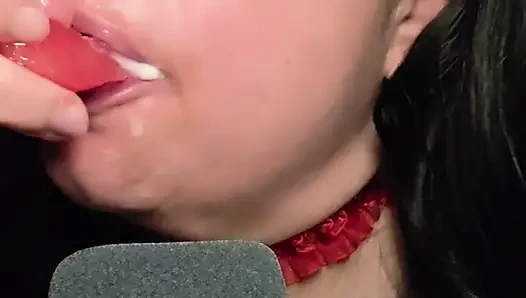 Kırmızı ateşli karpuz asmr