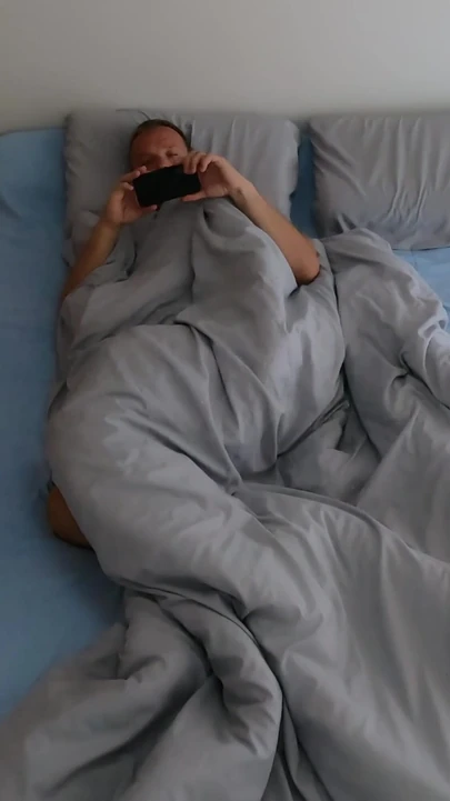 Iconic moment from "While wife was taking shower her girlfriend sneaked into bedroom to fuck"