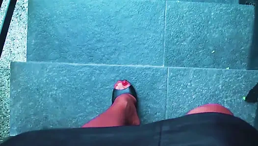 Stiletto Mules Sweaty Nylons JOI Feet