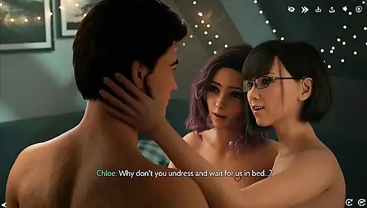 Taze kadınlar #2 - Chloe ve Julia bir şişe şarabı üçlü sekse dönüştürüyor