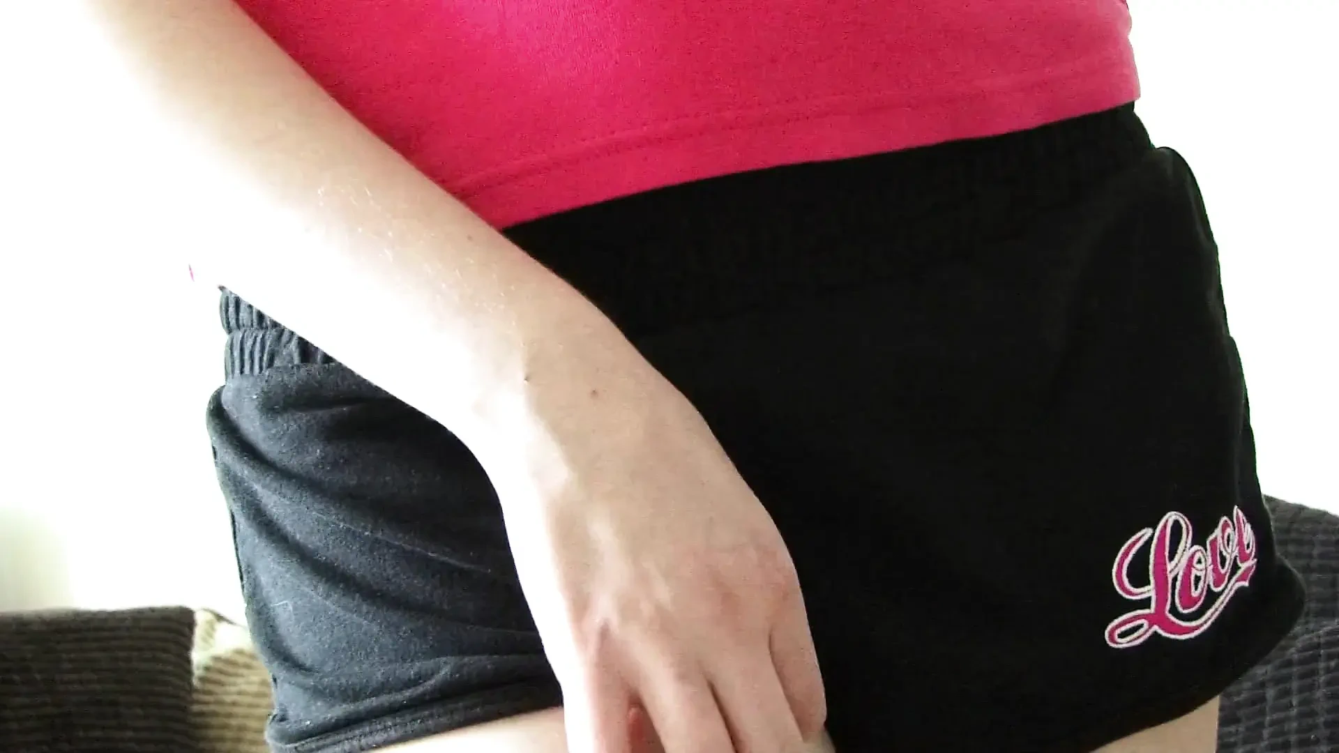 Lovely brunette with big boobs posing naked