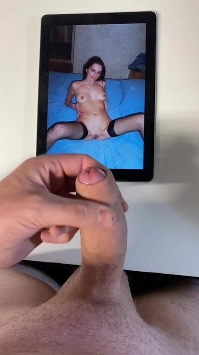 Cum shot tribute over her sexy body