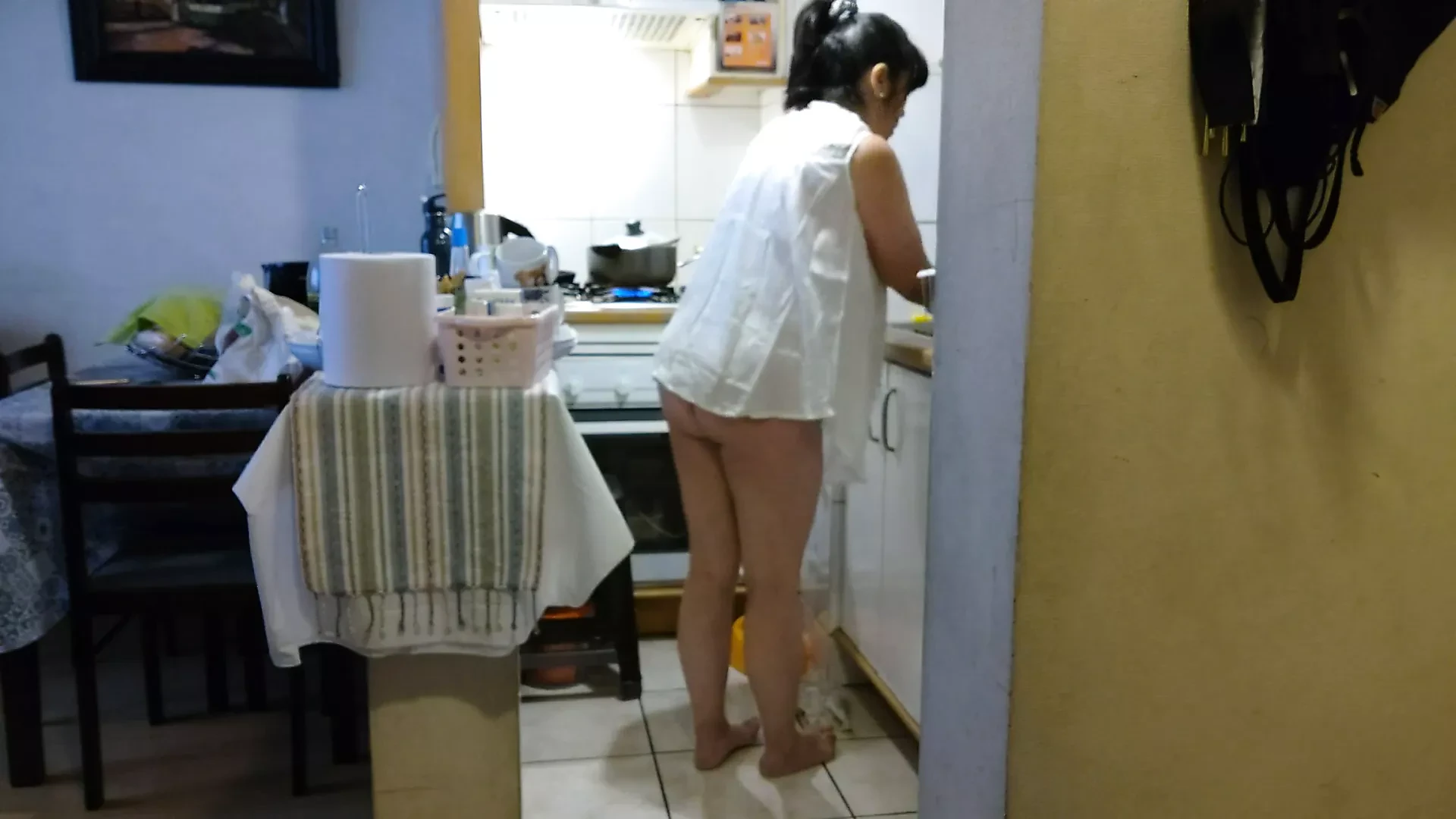 부엌에서 엄마