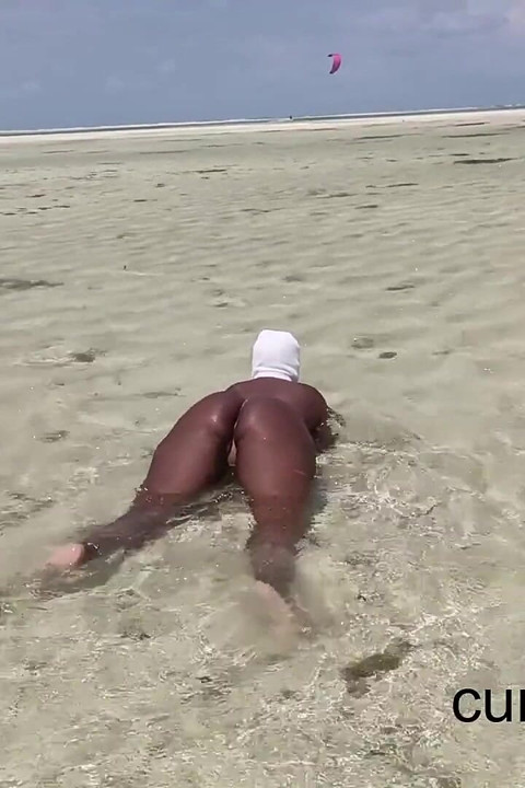 Flashing Twerking at a Beach in Africa